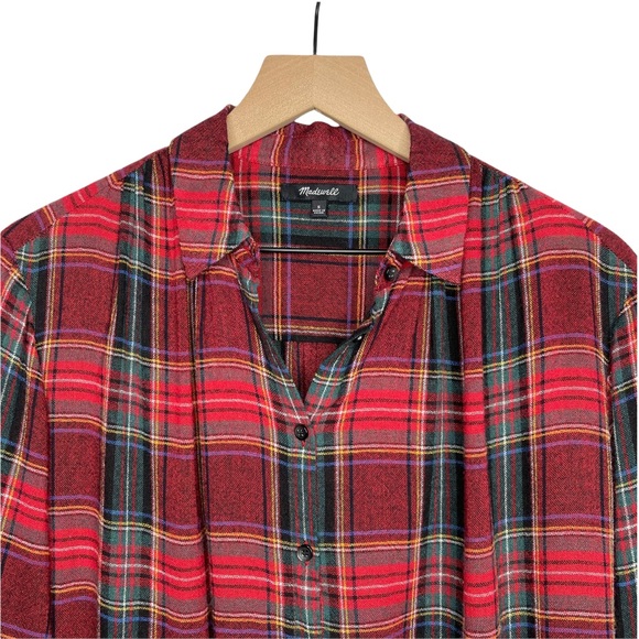 Madewell Central Tartan Plaid Wool Button Down Shirt - Picture 4 of 15